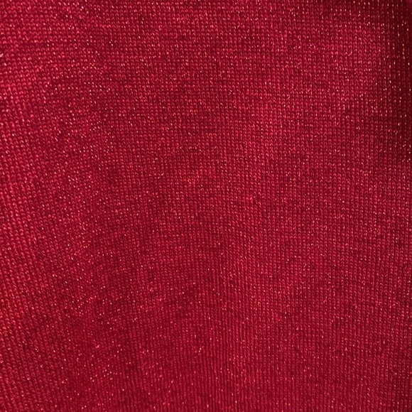 Alex Marie red metallic V-neck sweater cardigan with gold buttons. Size XL - Picture 9 of 12